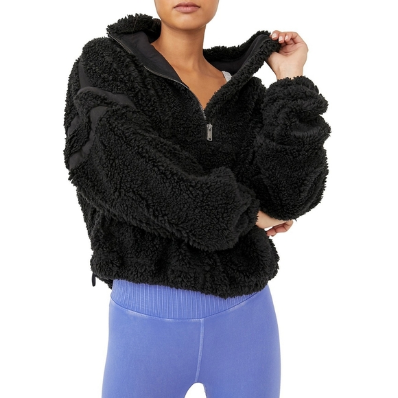 Free People Nantucket Fleece Sweatshirt Size Small Black Fp Movement Pullover - Picture 3 of 16
